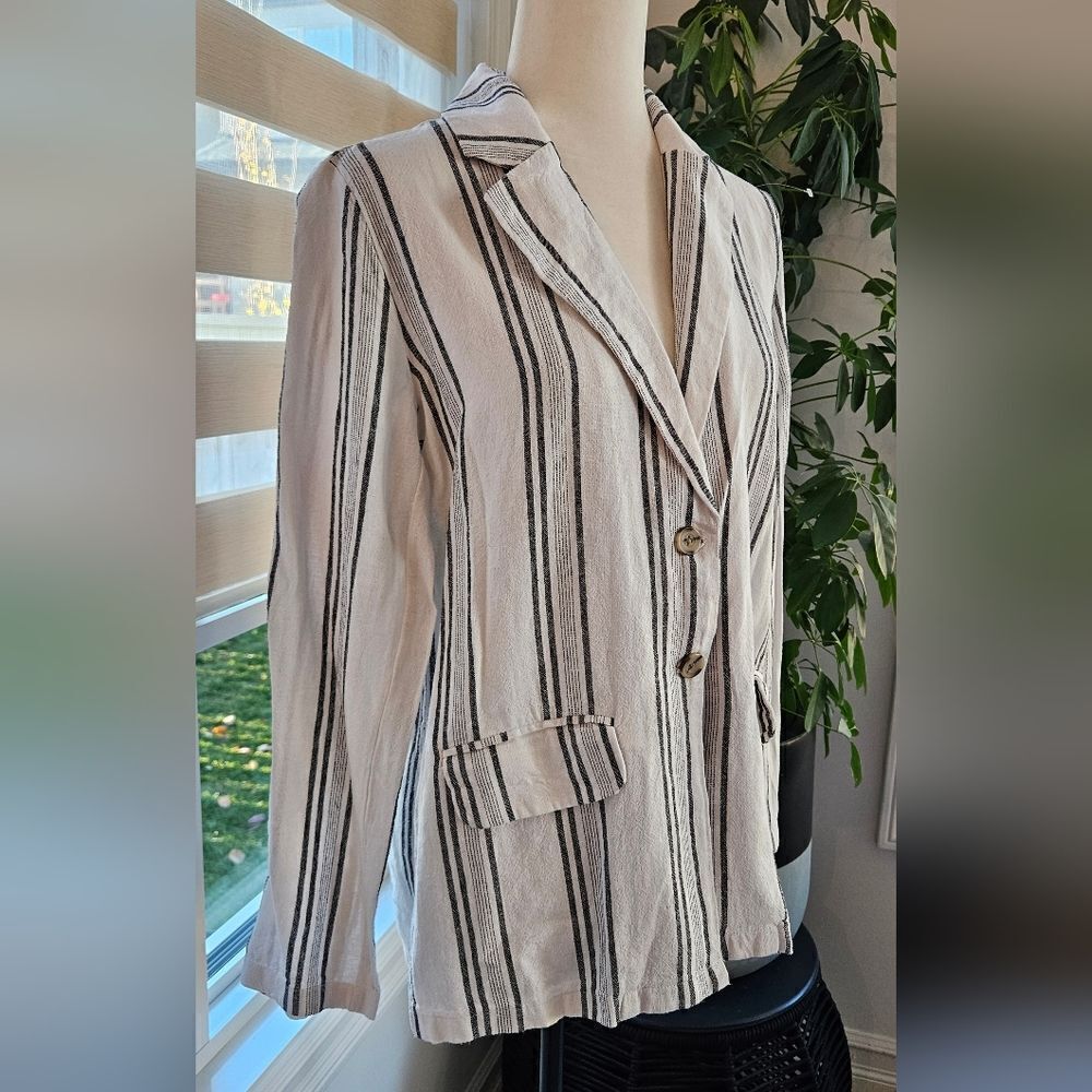 💝Linen striped blazer jacket - Picture 2 of 6